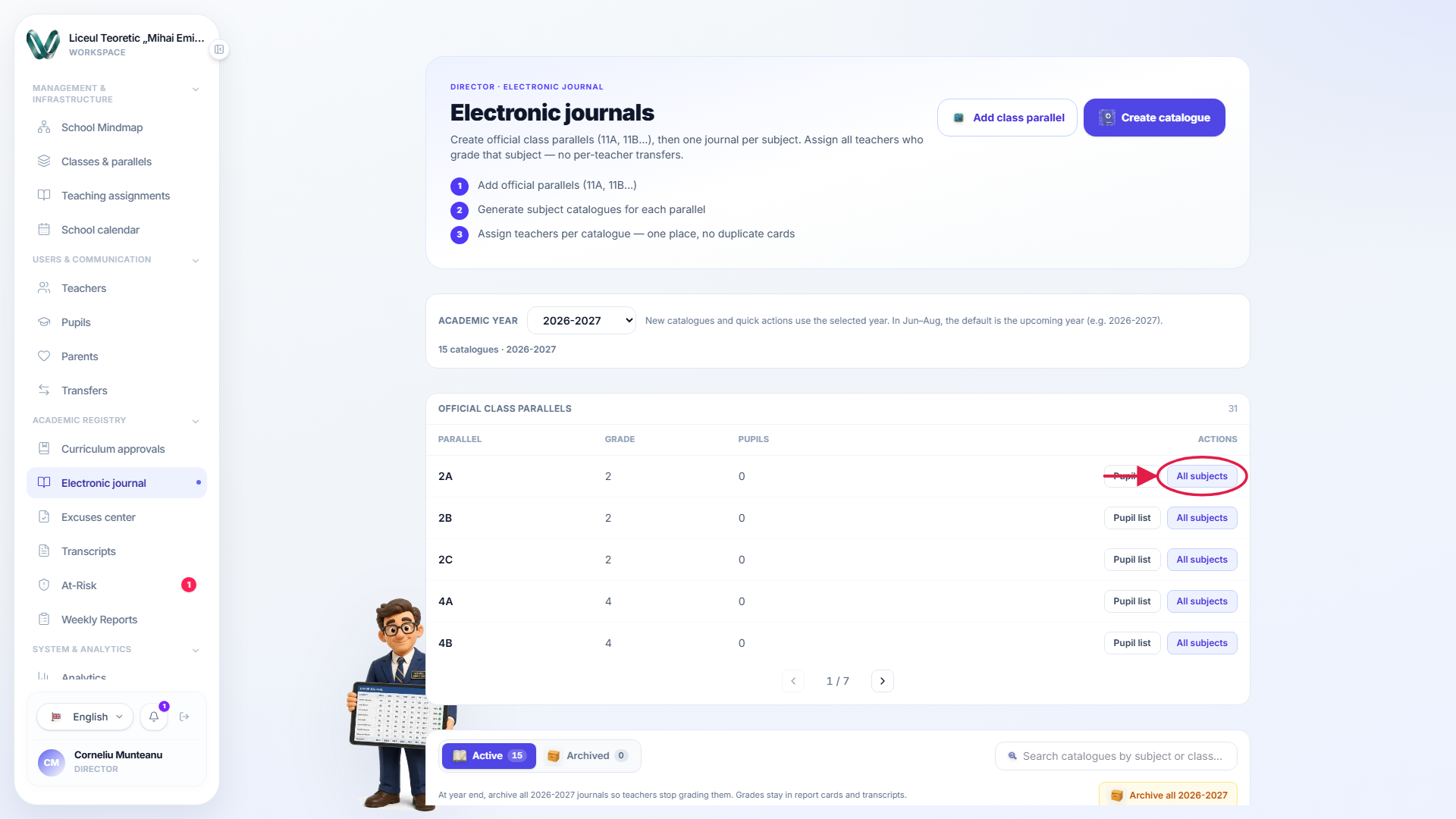 The bootstrap control that creates all missing journals for a class