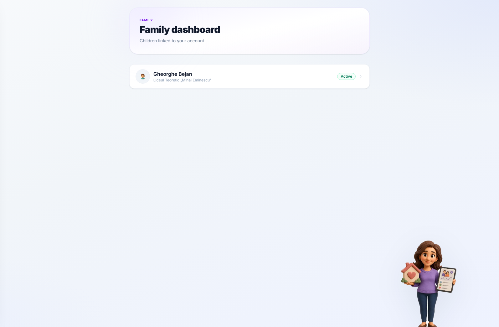 The Parent dashboard