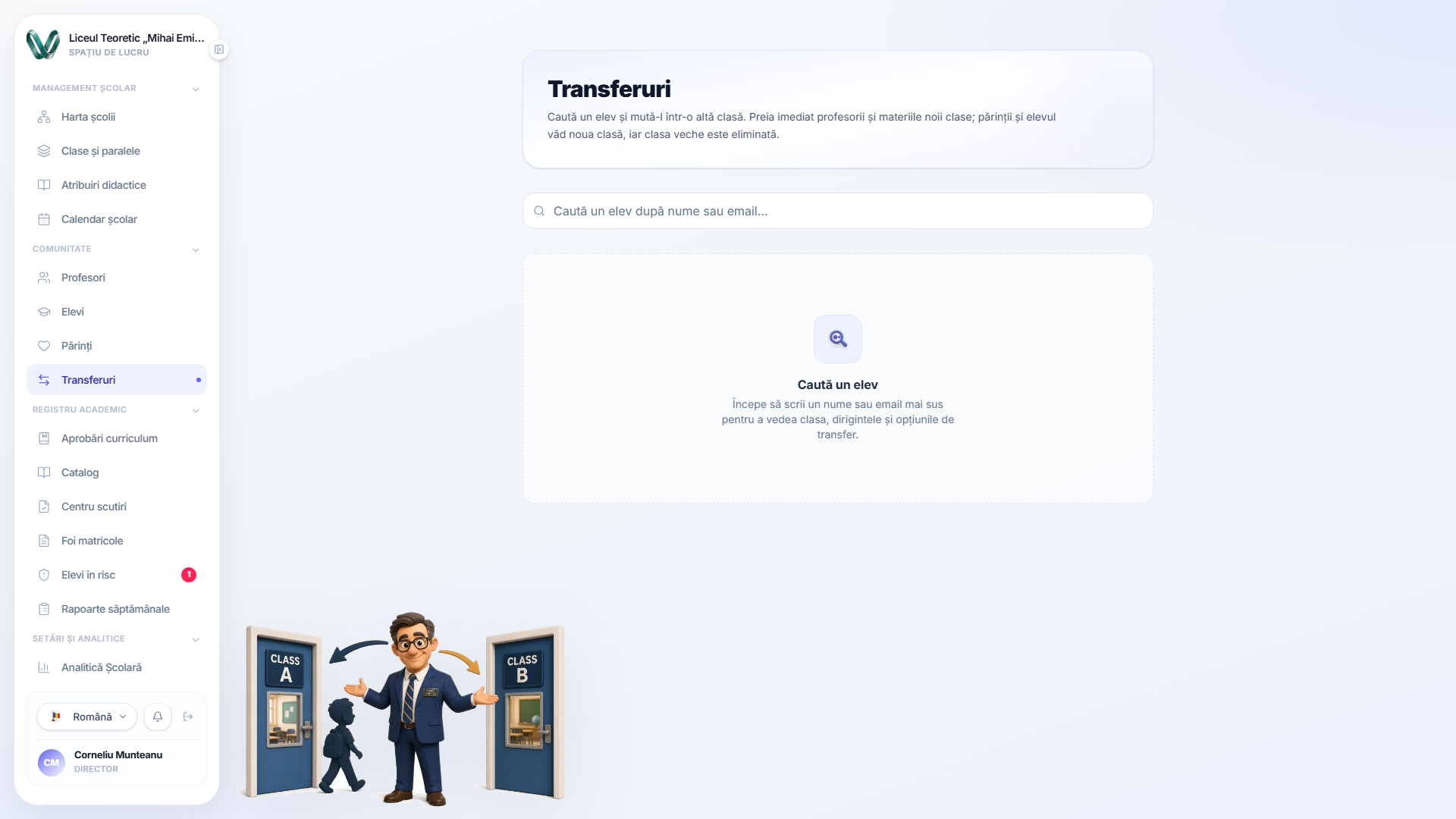 Pagina de Transferuri