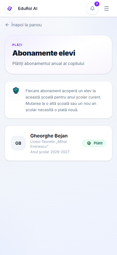 Pagina de plăți pe telefon
