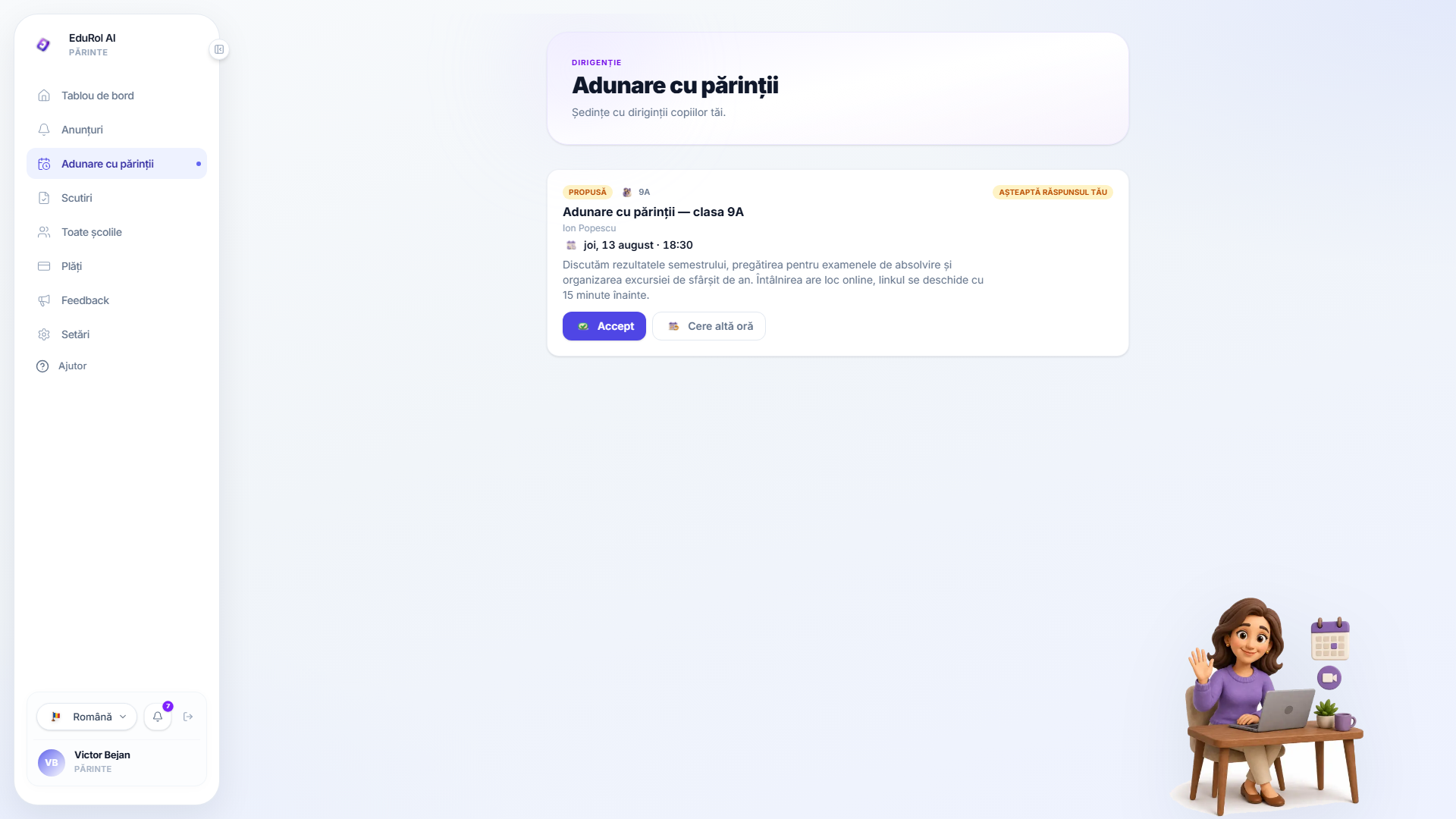 Întâlnirile cu profesorii