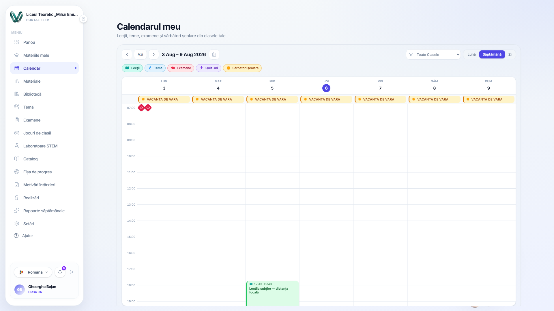 Calendarul
