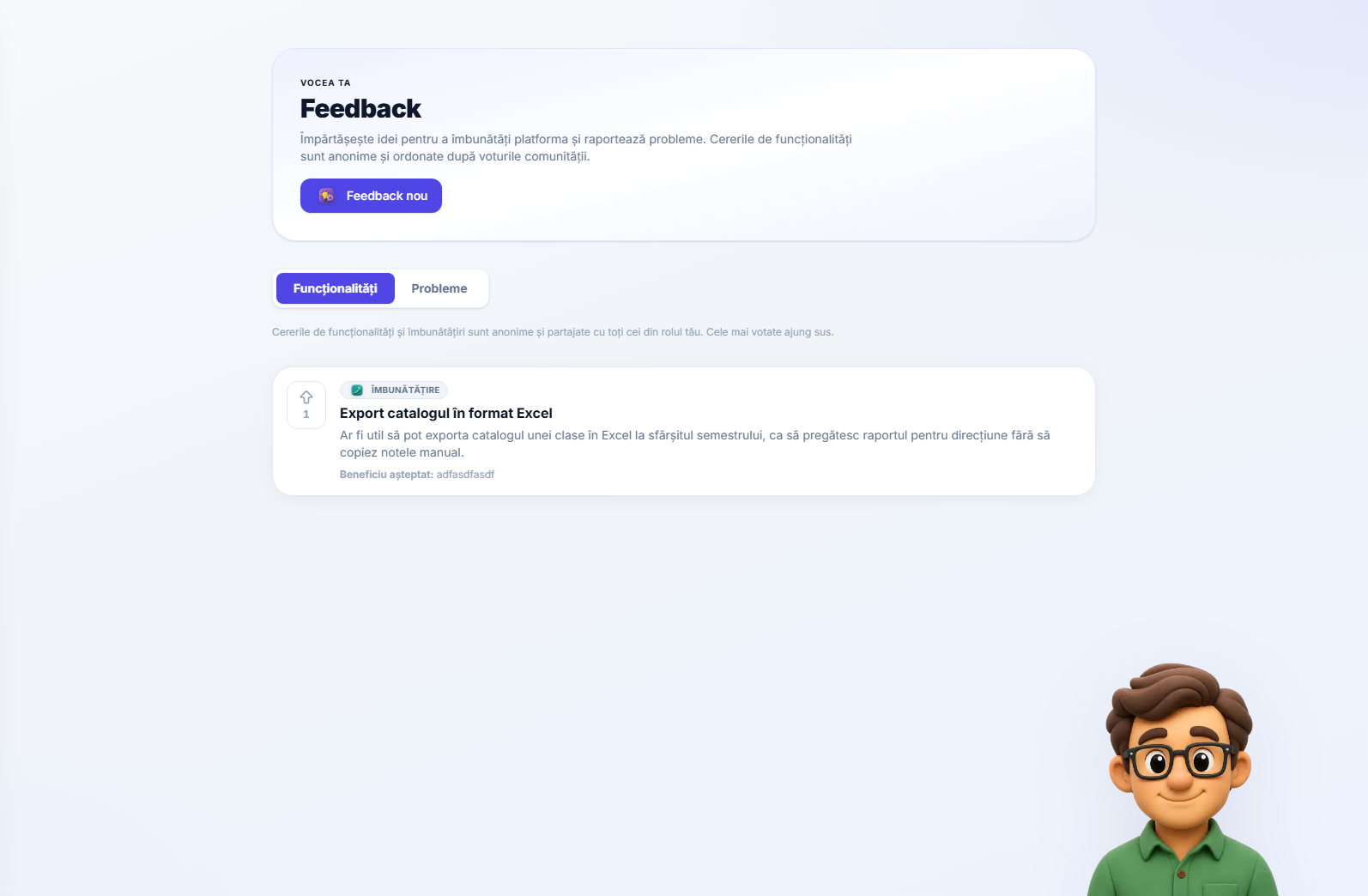 Feedback și raportarea erorilor