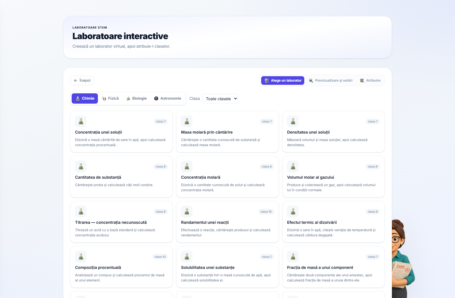 Expertul de laborator — alegerea unui laborator din catalog