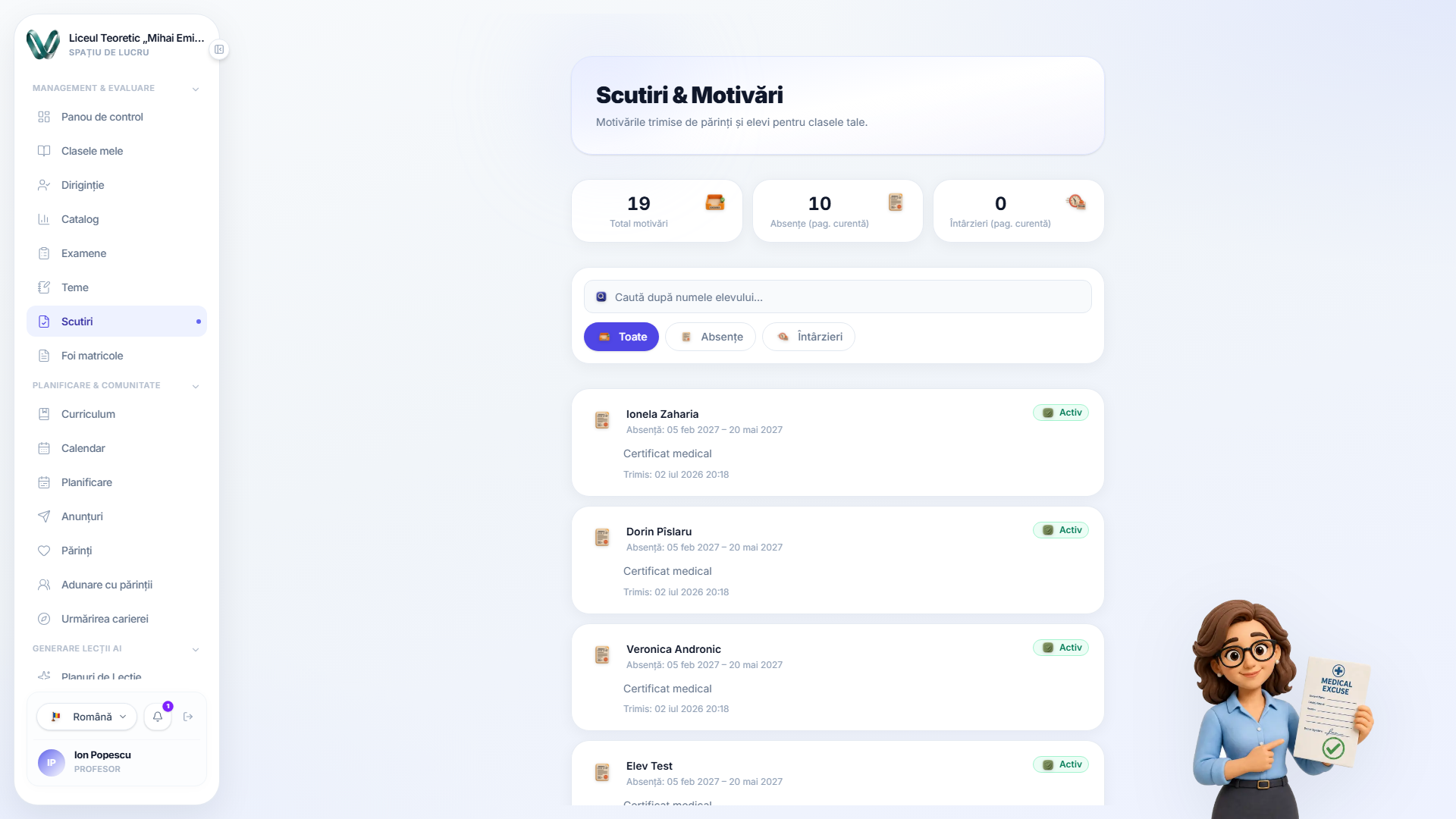 Scutirile de absență